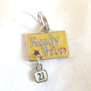 Ready 4 Fun 21 Silver Enamel Charm